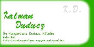 kalman duducz business card